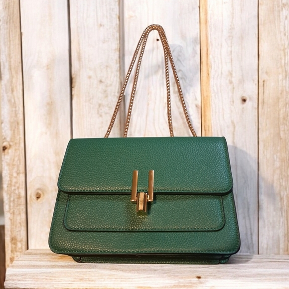 SQLP Fashion Handbags - Elegant Green Small Leather Crossbody/Handbag for Women